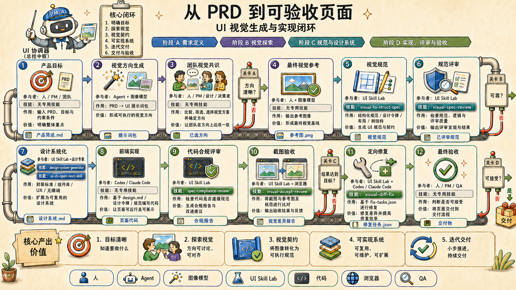 UI Skill Lab 工作流总览：从 PRD 到可验收页面