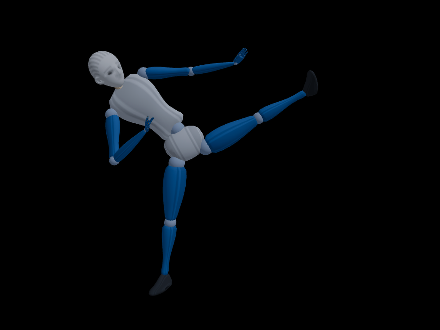 高位侧踢复杂身体力学结构 3D Pose